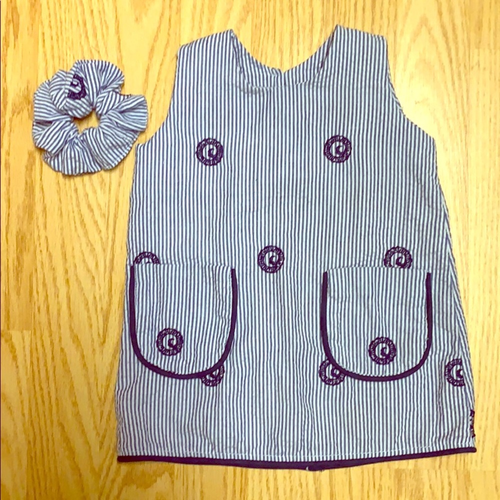 Dress with matching scrunchie